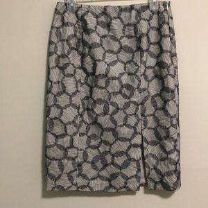 J. Crew Skirt Gray Netting Overlay Pencil SZ 6